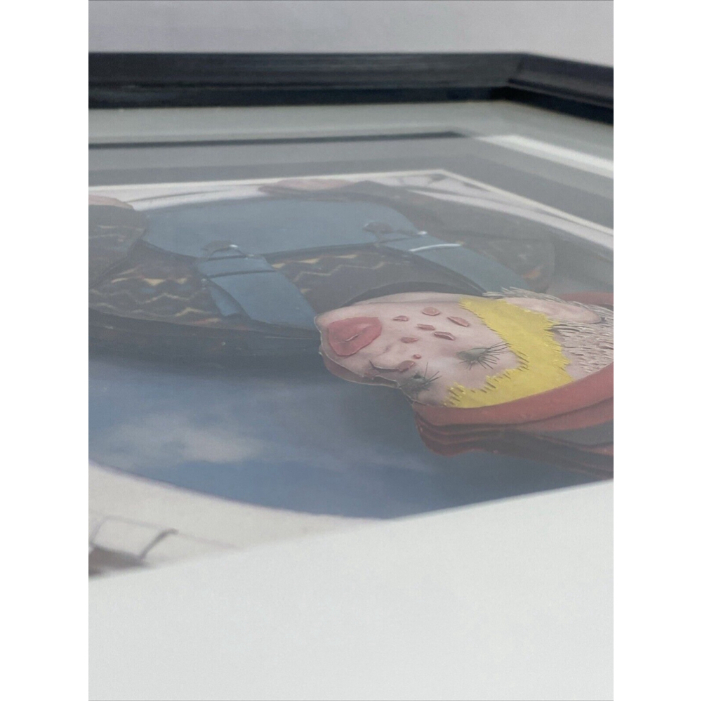 3D Paper Art Sculpture Picture Child With Clown Makeup 2003 Realistic Signed - Picture 15 of 15